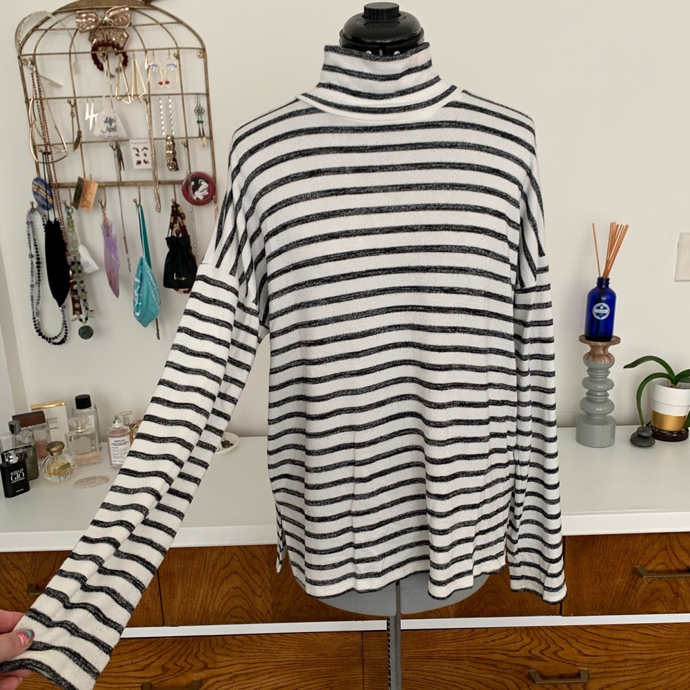 Banana Republic Striped Mock Turtleneck Sweater